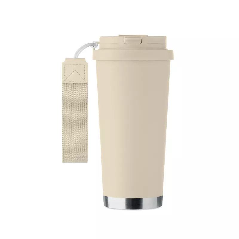 Kubek termiczny 2 w 1 ze stali 500 ml TOPAZ LARGE - Bezowy (MO2662-13)