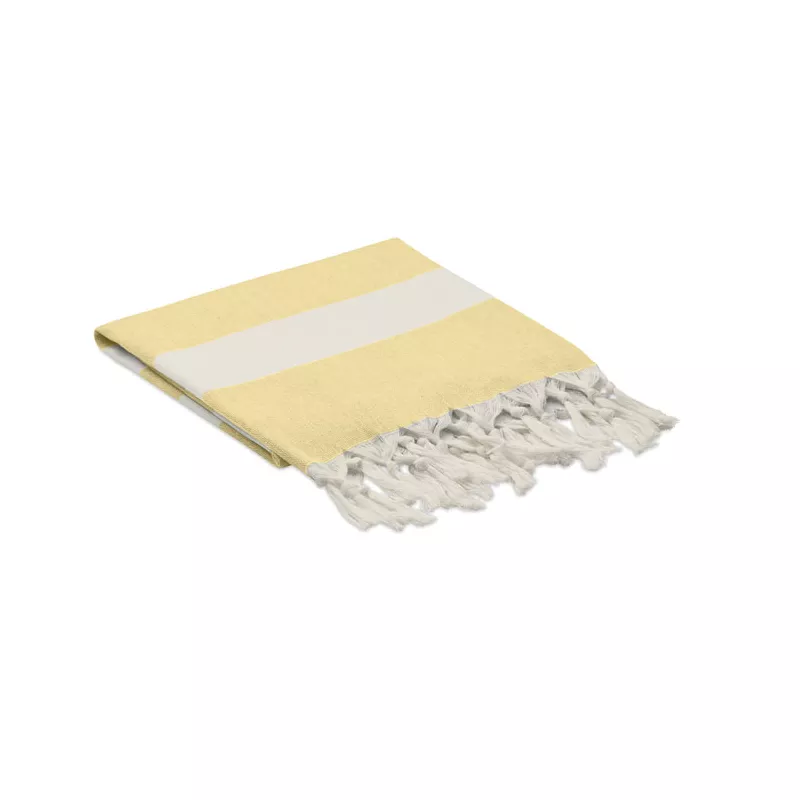 Ręcznik hammam z recyklingu 75x150 cm 140 g/m² AGOURA - Zólty (MO6554-08)