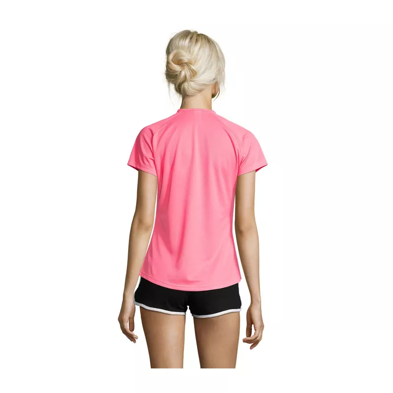 Koszulka sportowa damska 140 g/m² Sol's SPORTY WOMEN - Neonowy Róż 2 (S01159-NP)