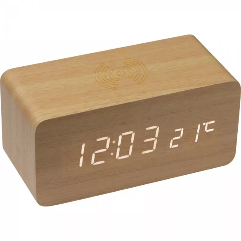 Zegar z ładowarką indukcyjną DELILAH - beżowy (3151513)