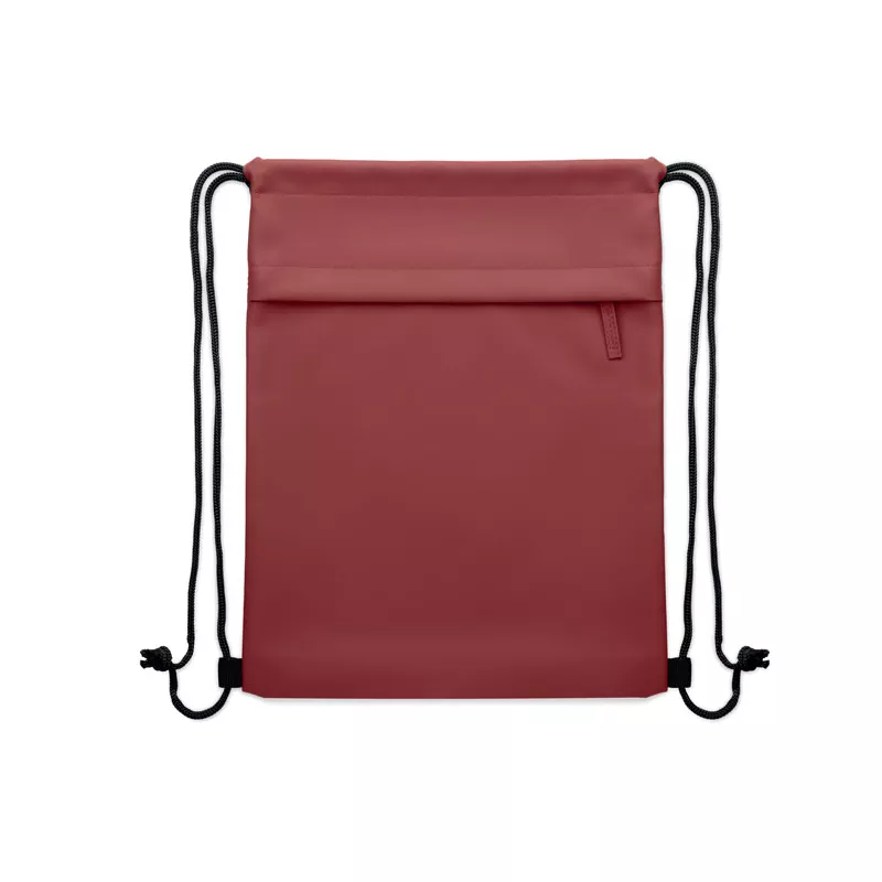 Worek ze sznurkiem z RPET 600D z kieszenią BANGKOK BAG - Burgund (MO2639-02)