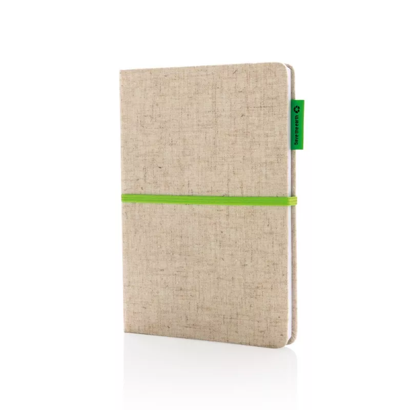 Notatnik A5 z juty - zielony, zielony (P773.943)