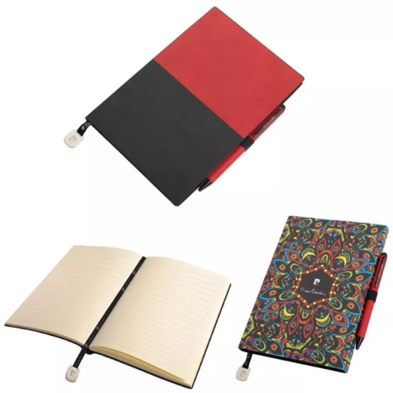 Notatnik A5 w kropki i długopis REPORTER Pierre Cardin - czerwony (B3501201IP305)