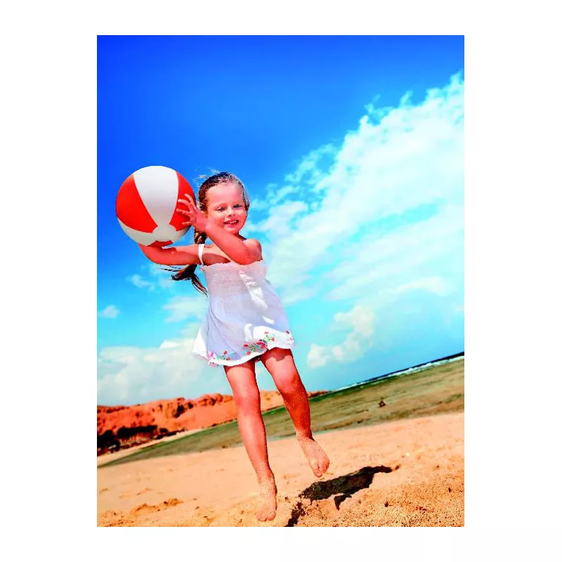 Piłka plażowa dmuchana z PVC 23,5 cm PLAYTIME - Czerwony (IT1627-05)