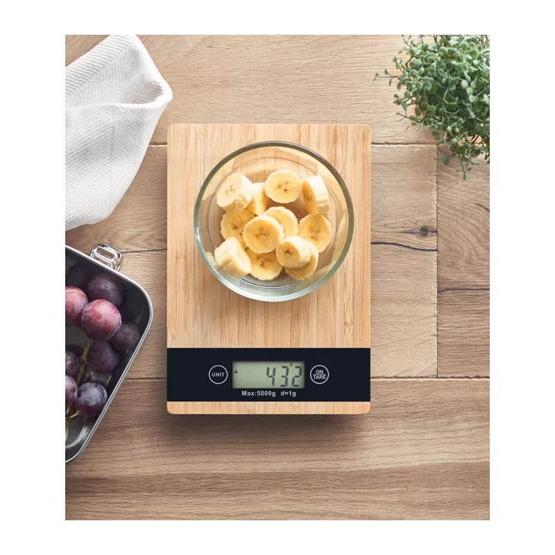 Waga kuchenna cyfrowa z bambusa do 5 kg PRECISE - Drewna (MO6245-40)