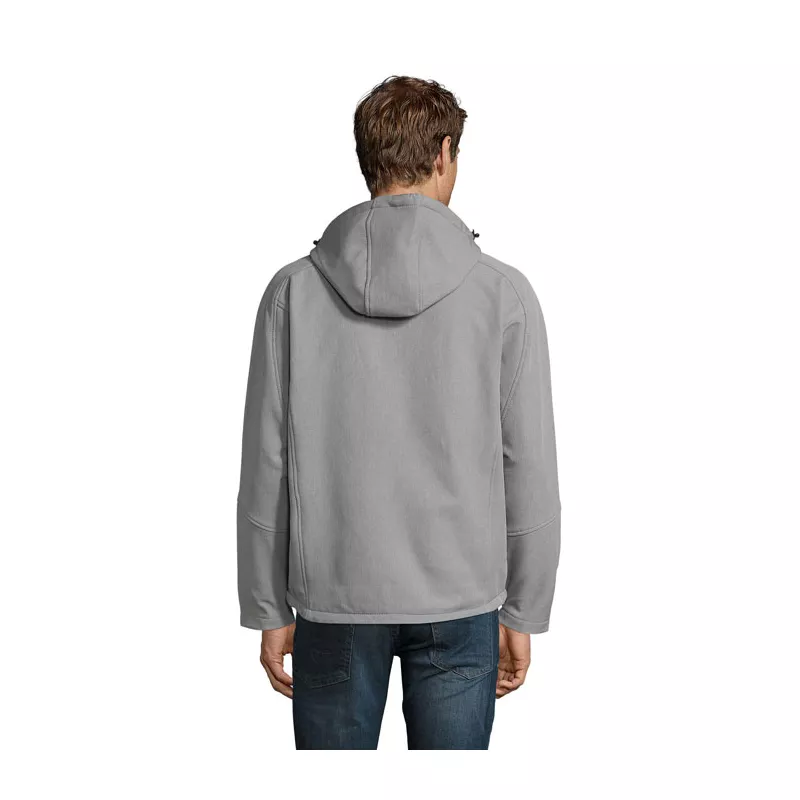 Softshell męski z kapturem 340 g/m² Sol's REPLAY MEN - Szary Melanż (S46602-GM)
