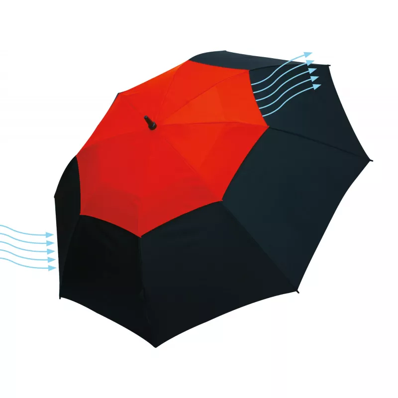Parasol typu golf MONSUN - czarny, czerwony (56-0104172)