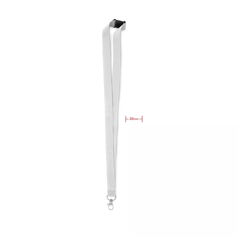 Smycz 20 mm ze złączką bezpieczeństwa PANY - Bialy (MO9354-06)
