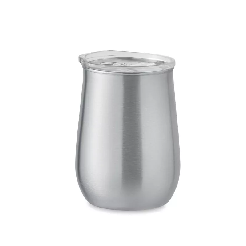 Kubek ze stali z recyklingu 500 ml z pokrywką URSA - Srebrny Mat (MO2090-16)