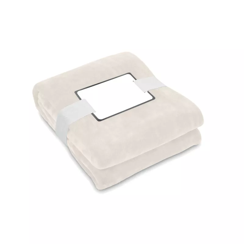Koc polarowy RPET 120x150 cm 280 g/m² LOGAN - Bezowy (MO6804-13)