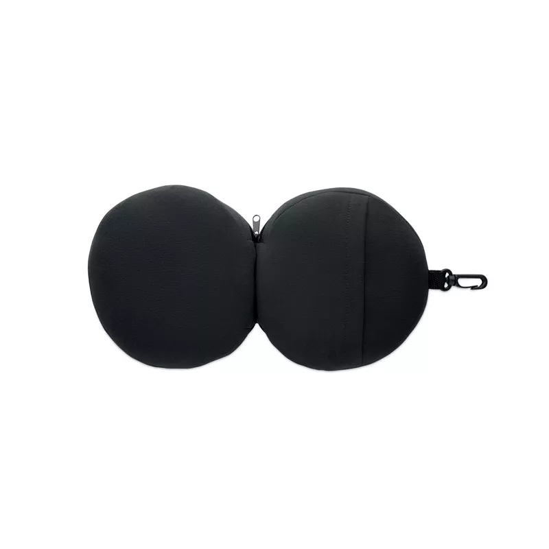 Poduszka podróżna 2 w 1 z maską na oczy SOFT NUIT - Czarny (MO2907-03)