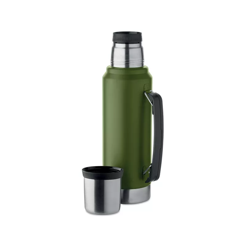 Termos stalowy z kubkiem 1000 ml NYIMA - Ciemnozielony (MO2710-60)