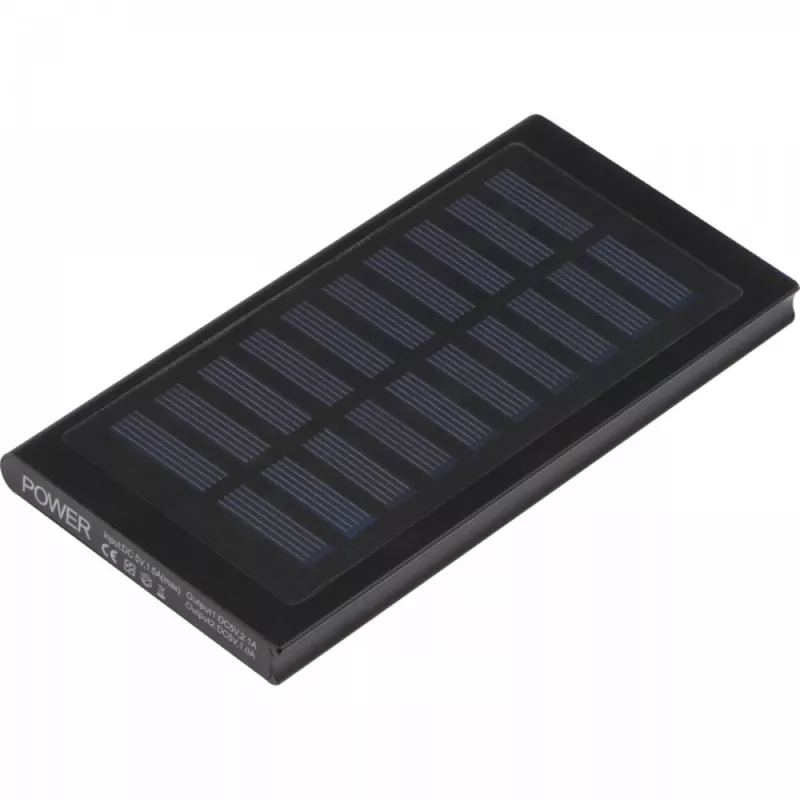 Power bank 8000 mAh solarny SAVERIO - czarny (3082403)