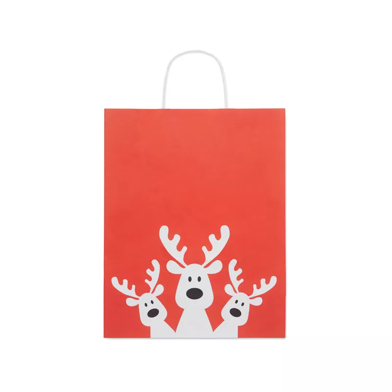 Torba świąteczna papierowa duża 90 g/m² BAO LARGE - Czerwony (CX1566-05)