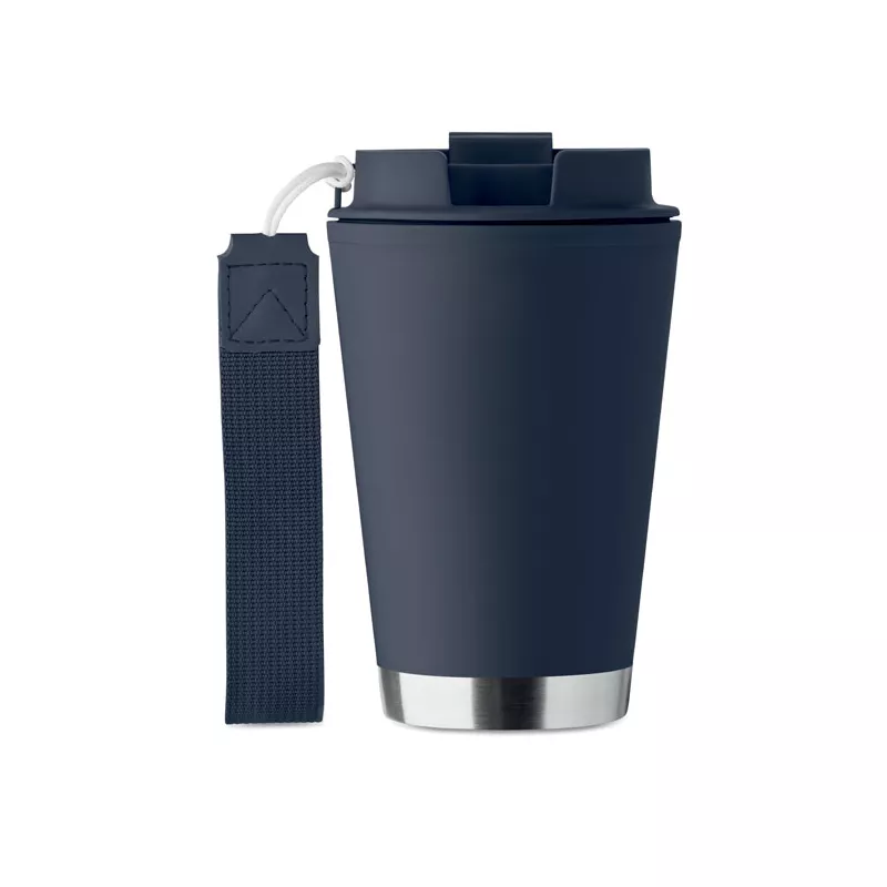 Kubek dwuścienny z PP z paskiem 300 ml TOPIZ - Francuski Granat (MO2596-85)