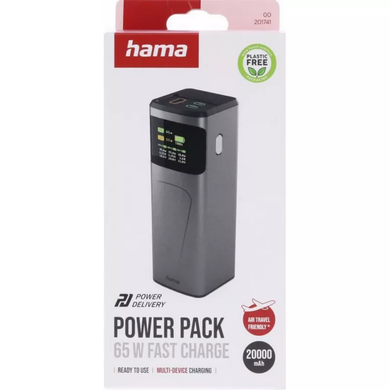 Power bank 20000 mAh Hama High Power 65W - grafitowy (VH028-15)