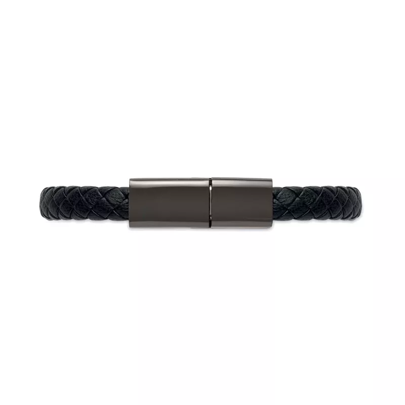 Bransoletka z kablem USB-C 60W FAULETI CHARGE - Czarny (MO2646-03)