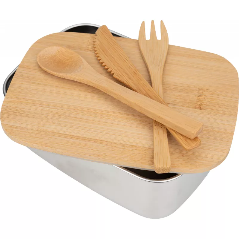 Lunch box ze sztućcami DIEST 1000 ml - beżowy (231313)