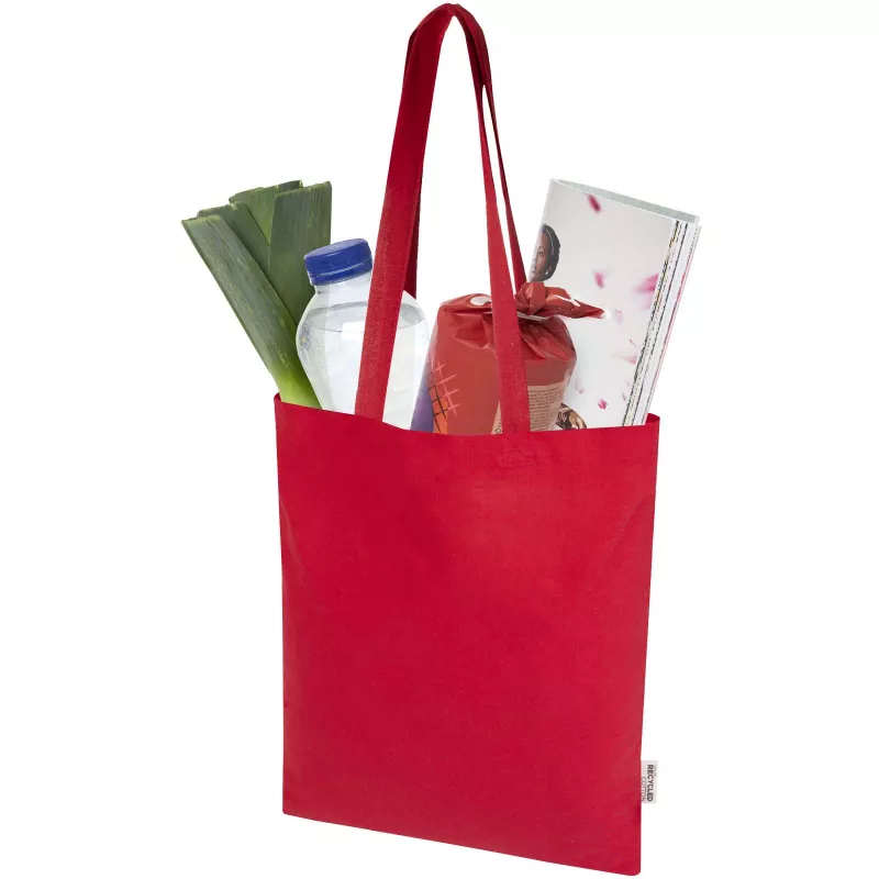 Madras Blend torba na zakupy z bawełny z recyklingu z certyfikatem GRS o gramaturze 140 g/m² i pojemności 7l - Czerwony (12076021)