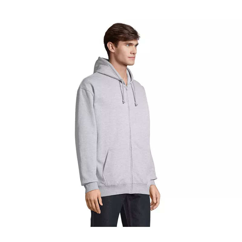 Bluza rozpinana z kapturem Sol's CARTER - Szary Melanż 2 (S03812-GY)