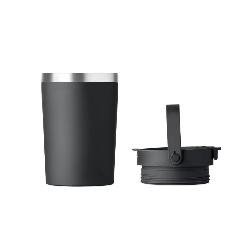 Kubek termiczny ze słomką i paskiem 350 ml COZYCUP - Czarny (MO2922-03)