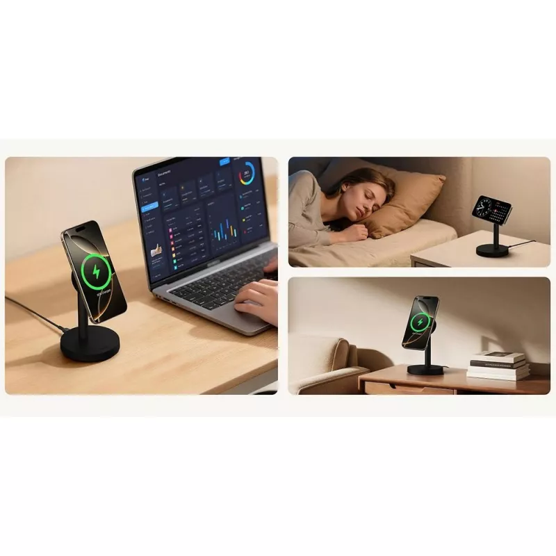 Magnetyczna ładowarka bezprzewodowa 25W Aukey - czarny (VAM16-03)