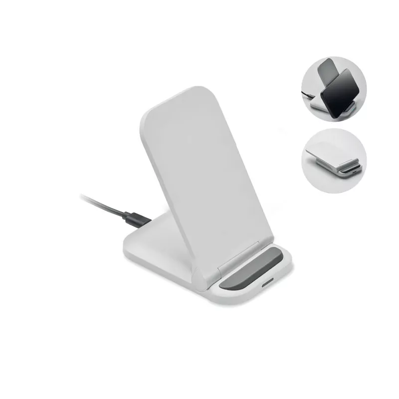 Ładowarka bezprzewodowa składana 15W POWERFOLD - Bialy (MO3140-06)