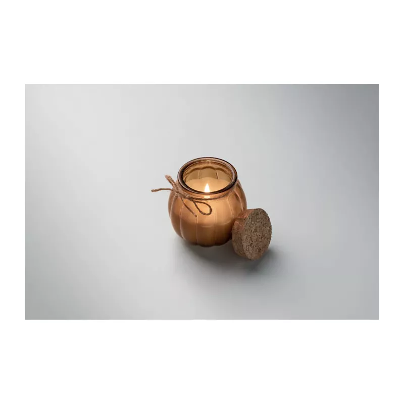 Świeca waniliowa w szkle z wosku roślinnego PUMKIN - Brazowy (MO3193-01)
