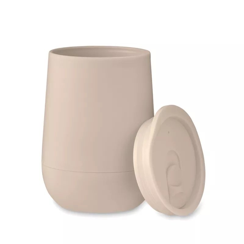 Kubek dwuścienny z PP 300 ml GO - Bezowy (MO2444-13)
