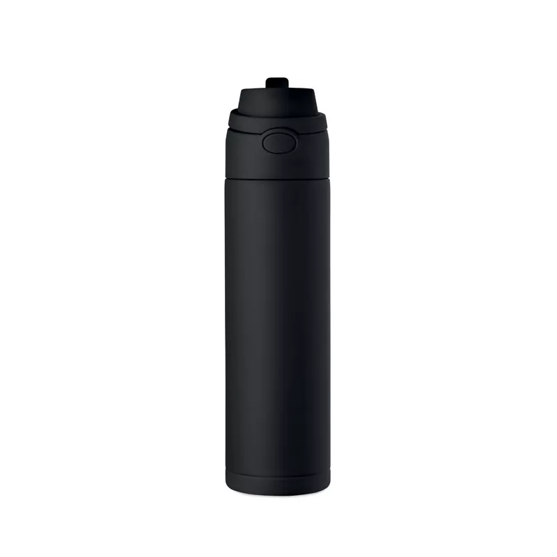 Butelka stalowa ze słomką 650 ml TOIEN ONE - Czarny (MO2989-03)
