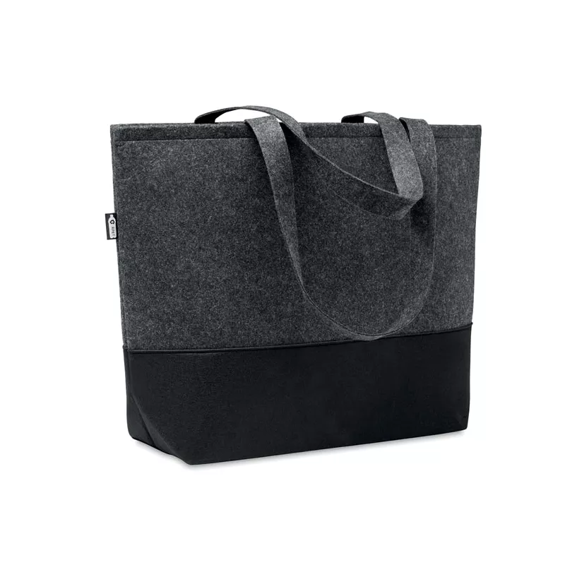 Torba na zakupy z filcu RPET DUO INDICO - Kamienny Szary (MO6455-15)