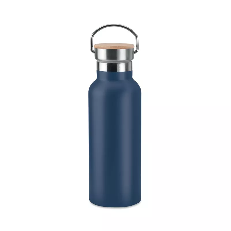 Termos dwuścienny z bambusową pokrywką 500 ml HELSINKI - Francuski Granat (MO9431-85)