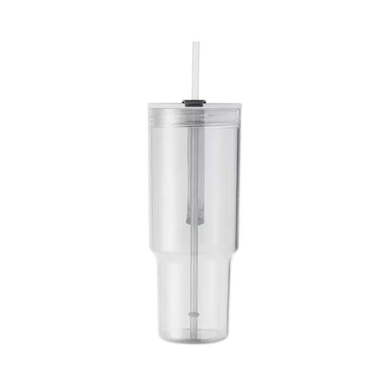 Kubek z RPET ze słomką 1200 ml MUGORA - Przezroczysty (MO2964-22)