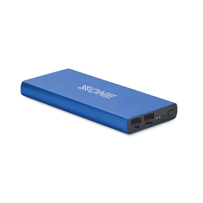 Powerbank 10 000 mAh aluminiowy POWERFLAT 10C - Niebieski (MO6770-37)