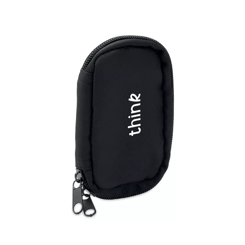 Etui na klucze z RPET zapinane na zamek ROVER - Czarny (MO2822-03)
