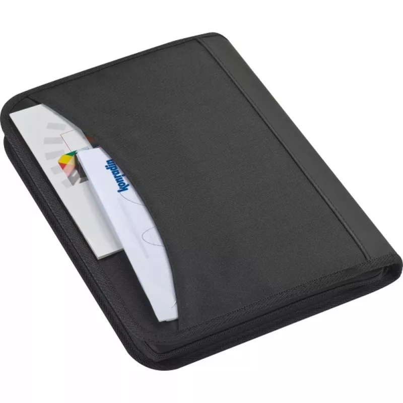 Folder A4 z notatnikiem w linie JACQUELINE - czarny (2101103)