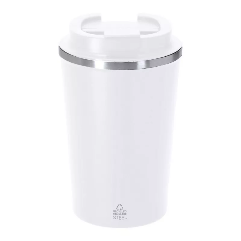 Kubek termiczny 350 ml ze stali nierdzewnej z recyklingu - biały (VA679-02)
