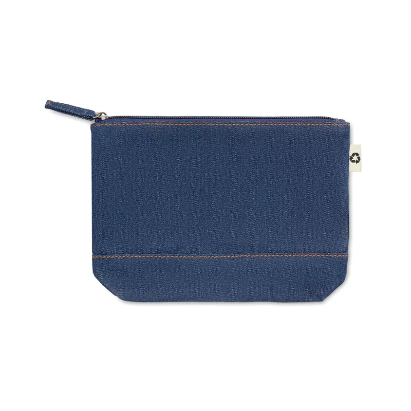 Kosmetyczka jeansowa z recyklingu 250 g/m² STYLE POUCH - Niebieski (MO6421-04)