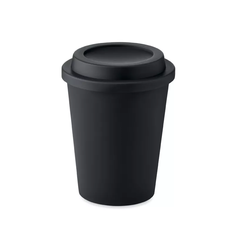 Kubek dwuścienny z PP 300 ml SORA - Czarny (MO6583-03)