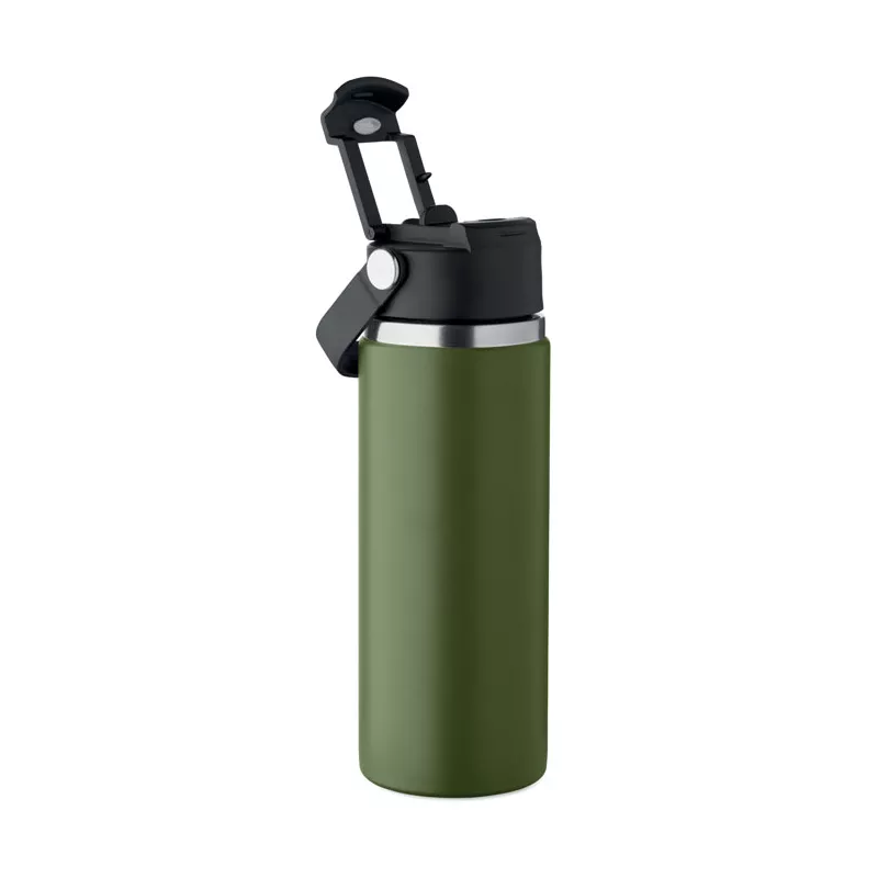 Butelka termiczna ze słomką 500 ml SUMA GRIP - Ciemnozielony (MO2775-60)