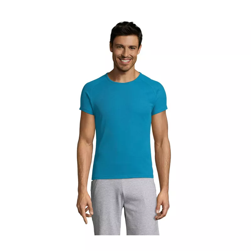 Koszulka sportowa męska raglan 140 g/m² Sol's SPORTY - Aqua (S11939-AQ)