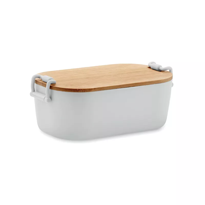 Lunchbox z PP z bambusową pokrywką 700 ml LEKKER - Bialy (MO2459-06)