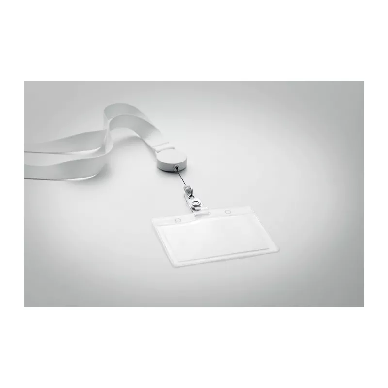 Smycz z wysuwanym uchwytem ZIP LANYARD - Bialy (MO9852-06)