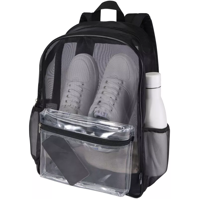 Mesh plecak z recyklingu z certyfikatem GRS o pojemności 18 l - Czarny (13013790)