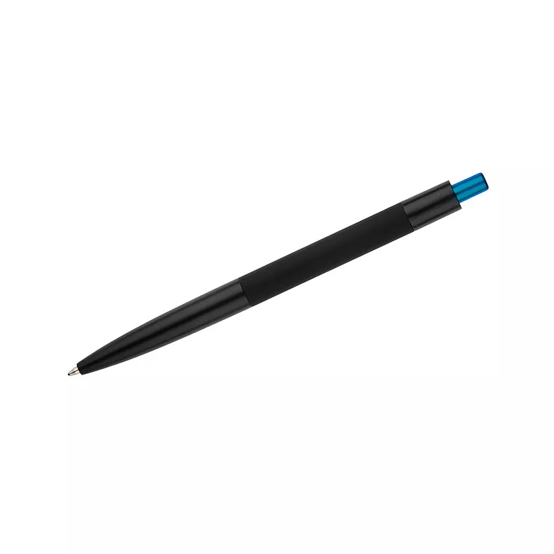 Długopis metalowy z powłoką soft touch i lustrzanym grawerem PAUL - niebieski (19746-03)