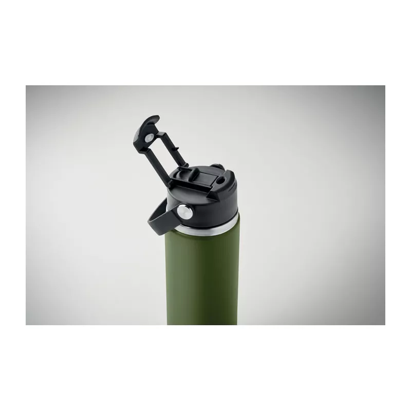 Butelka termiczna ze słomką 500 ml SUMA GRIP - Ciemnozielony (MO2775-60)