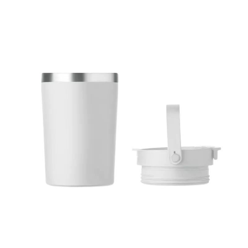 Kubek termiczny ze słomką i paskiem 350 ml COZYCUP - Bialy (MO2922-06)