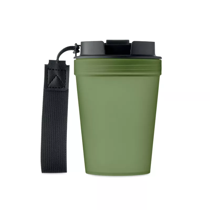 Kubek z PP z paskiem 300 ml ISFORDEN TUMBLER - Ciemnozielony (MO2670-60)