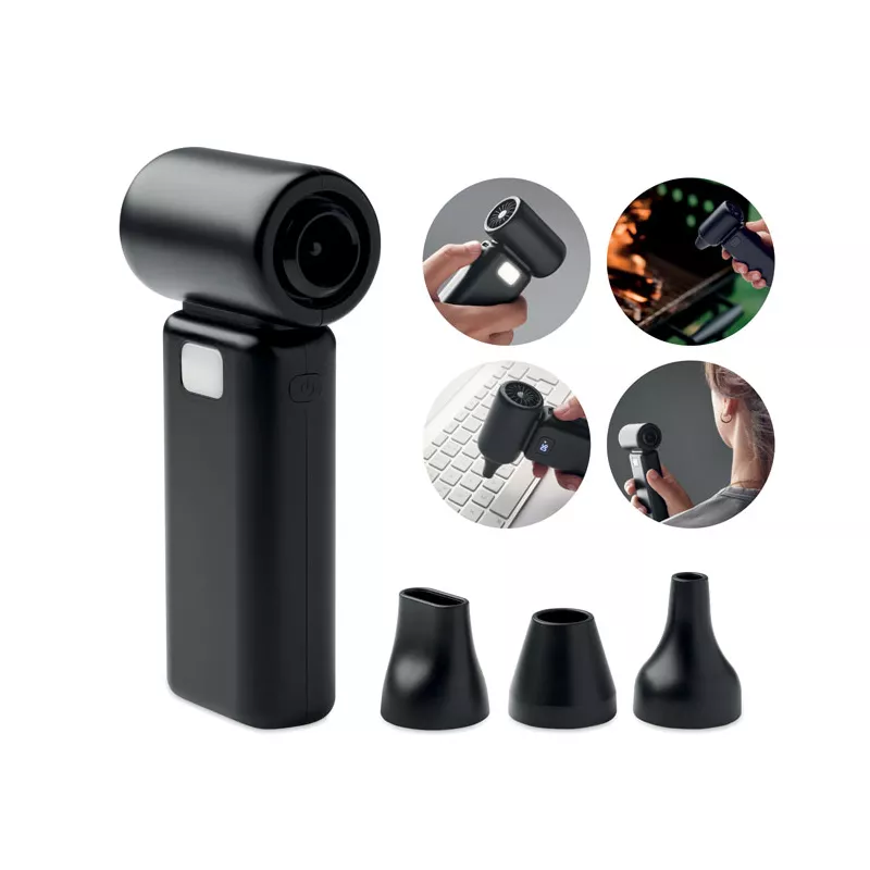 Wentylator przenośny turbo z LED TECHMATE BAMBOO - Czarny (MO2650-03)