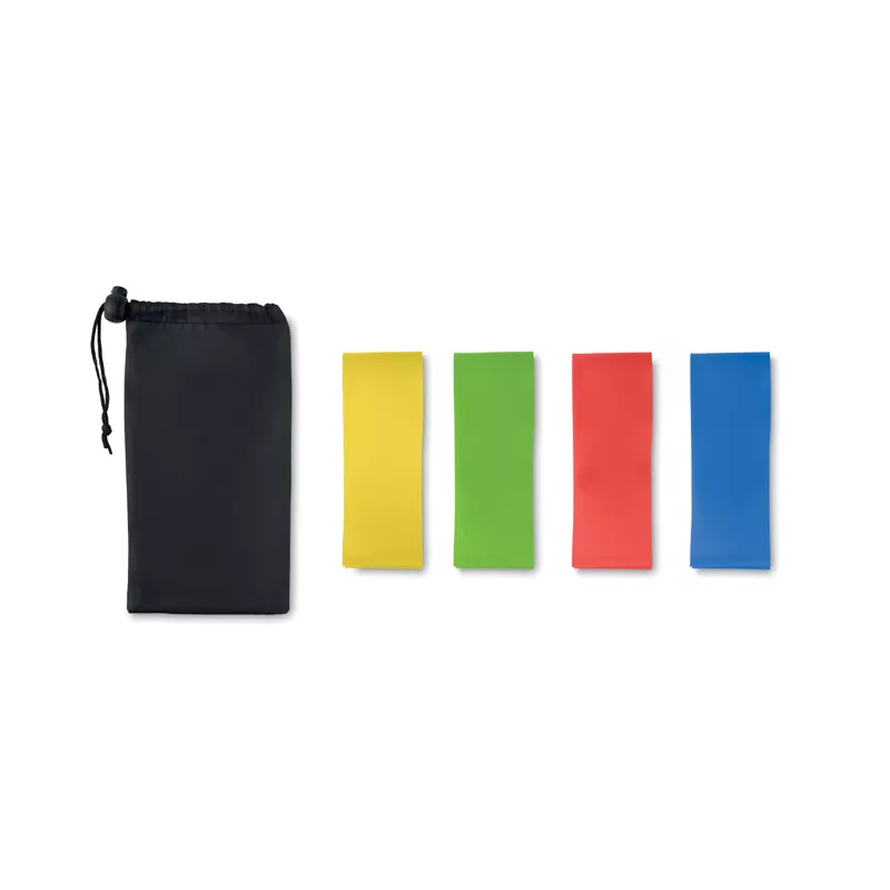 Taśmy fitness z TPE 4 szt. w etui FITBAND - Czarny (MO9987-03)